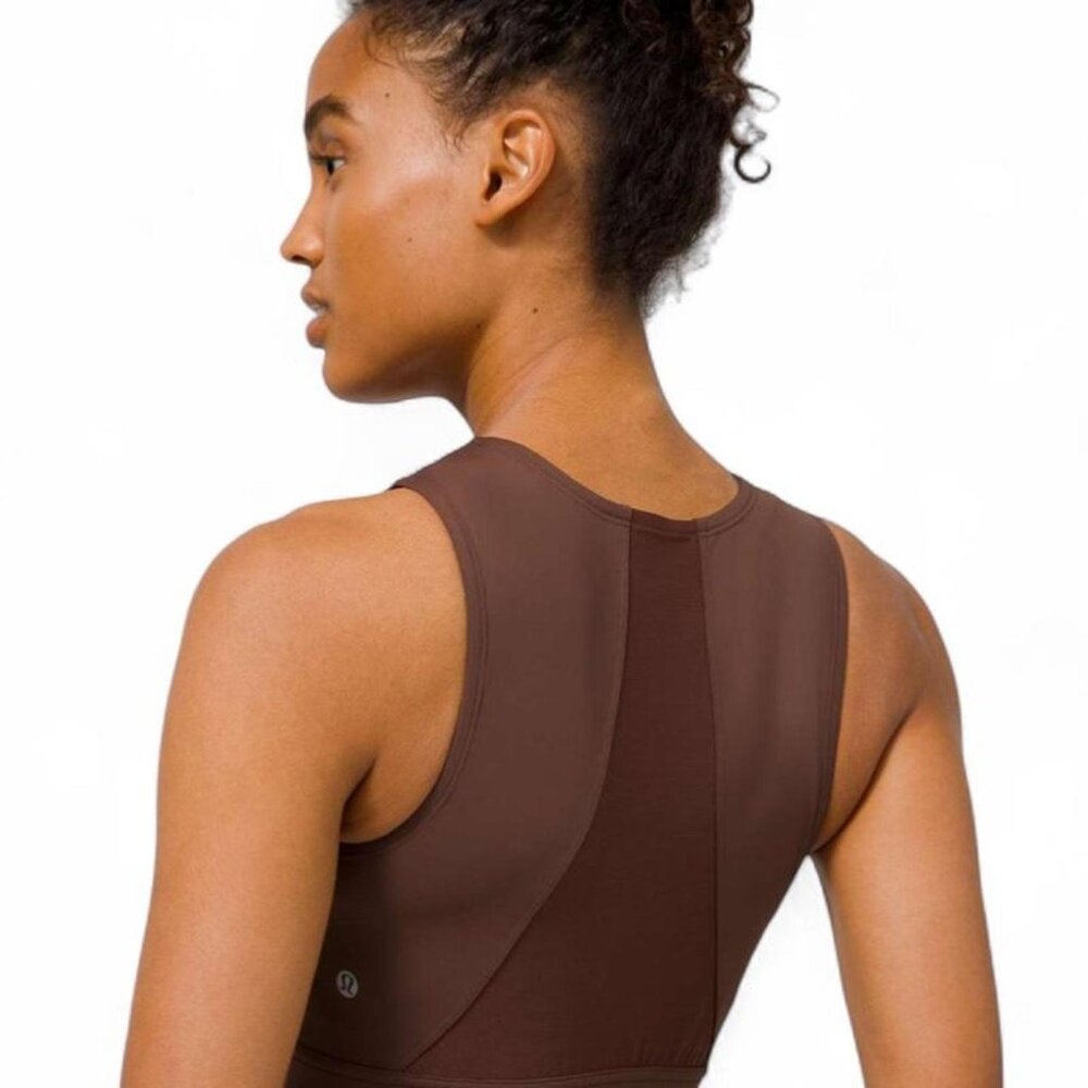 Lululemon Hotty Hot Cropped Tank in Brown Earth